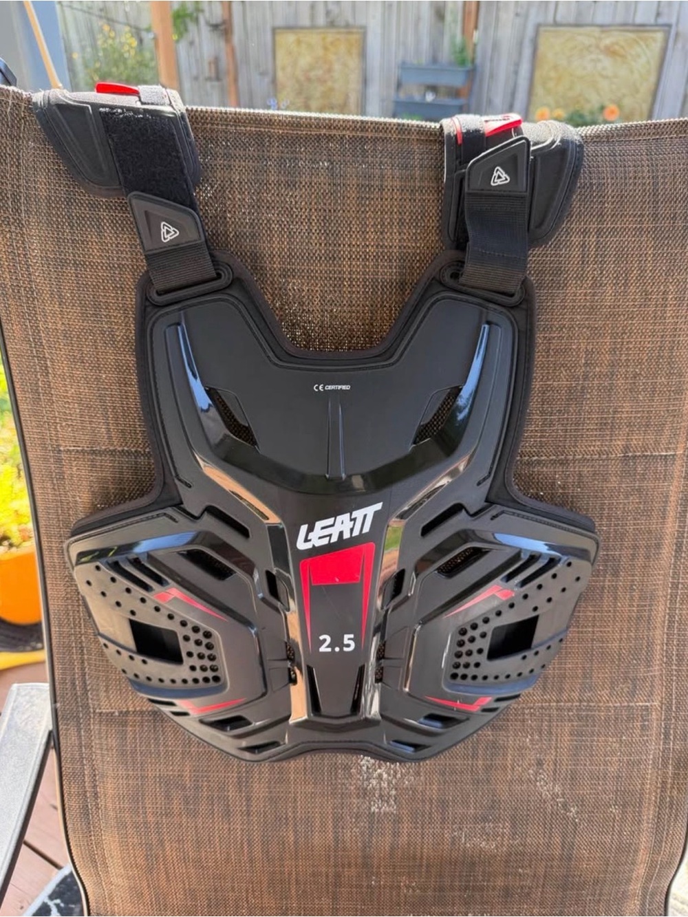 2.5 Black and Red Protective Chest Armor - Adult Medium